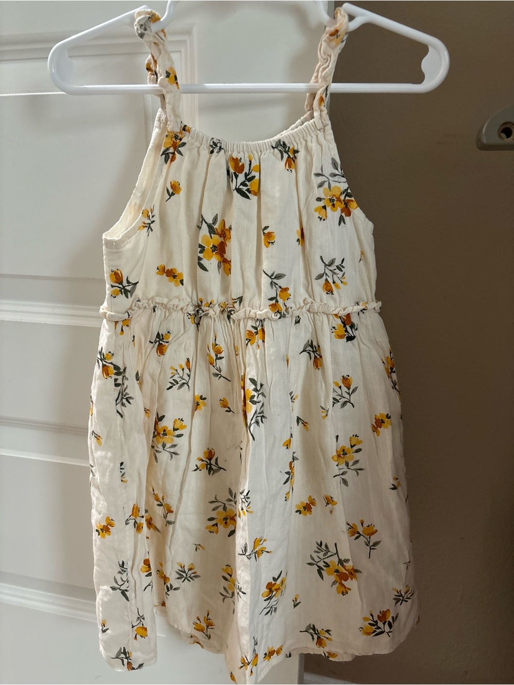 Old Navy Cream Sundress with Yellow Floral Print